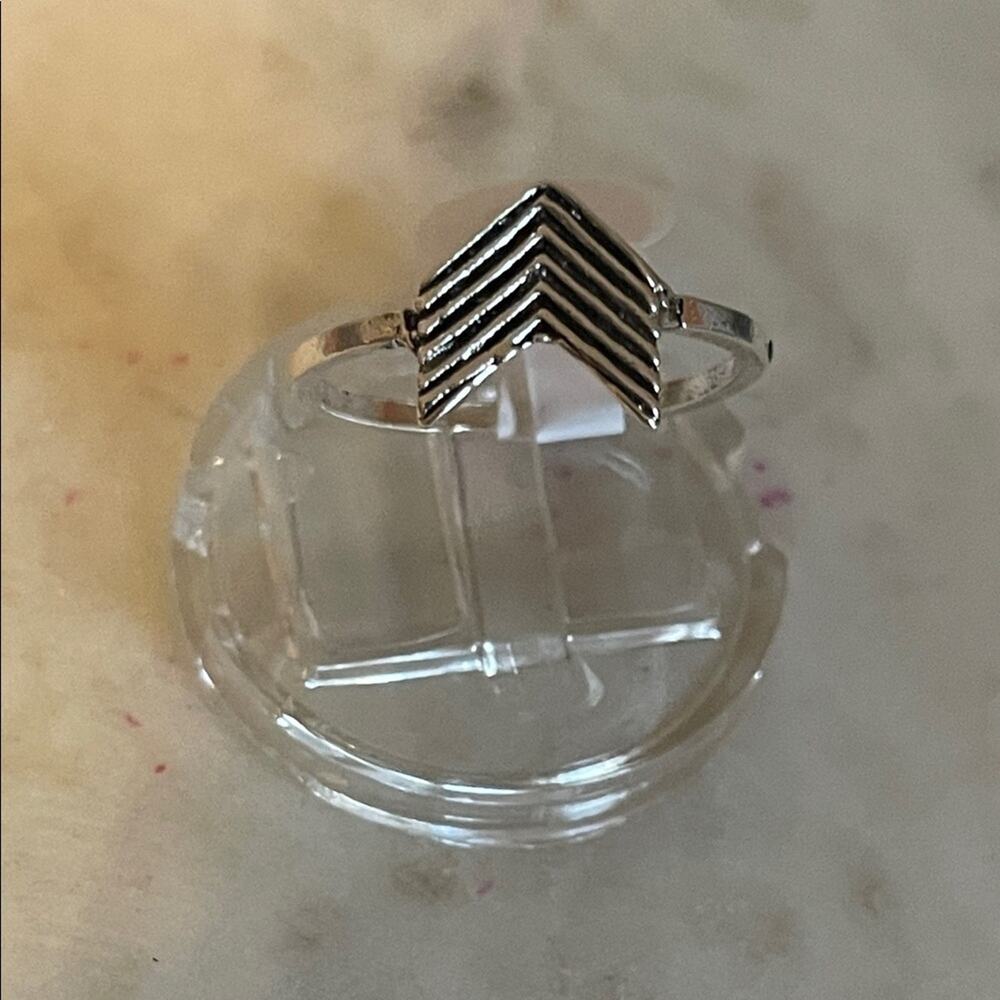 Silver Chevron Ring 6